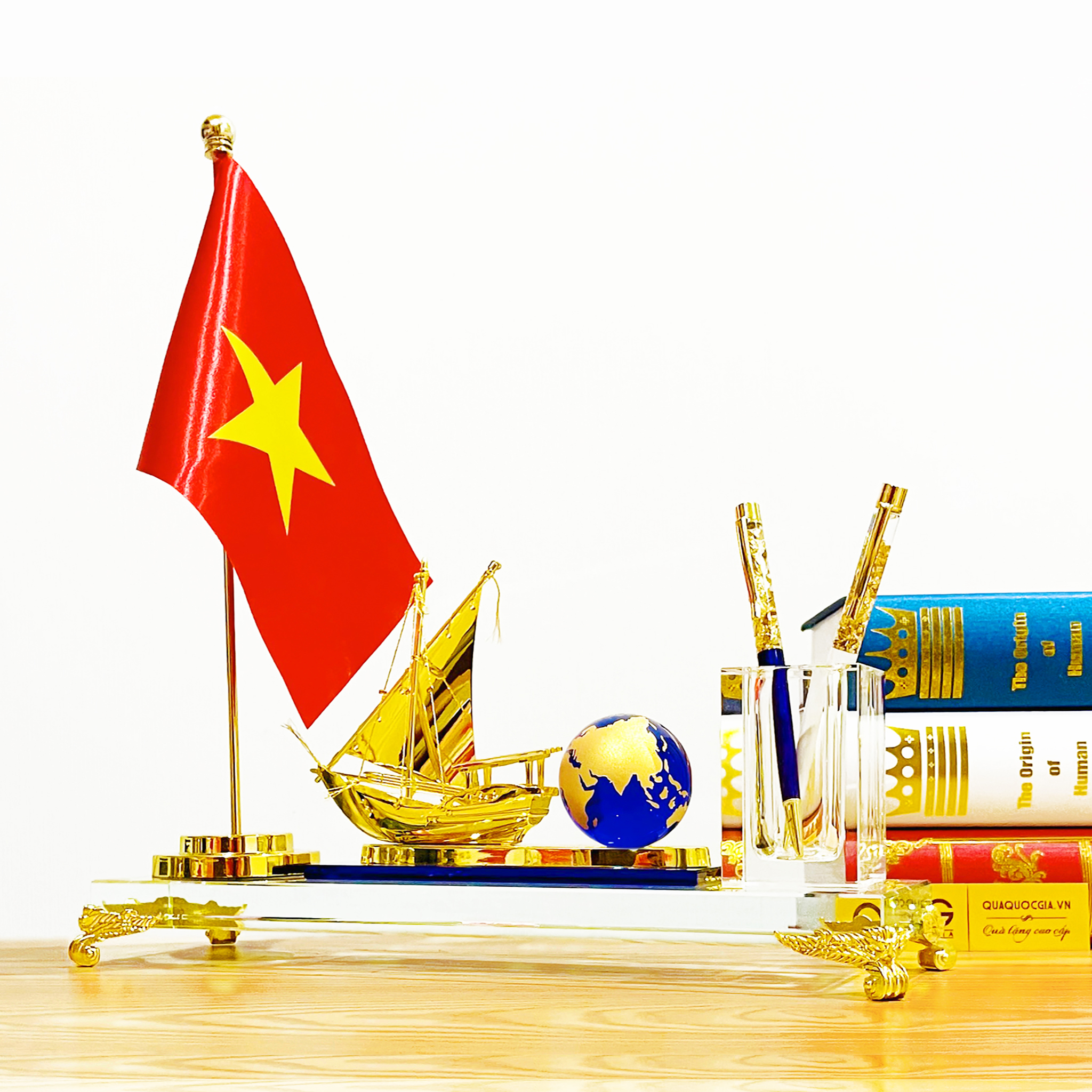 BỘ QUÀ TẶNG ĐỂ BÀN THUẬN BUỒM XUÔI GIÓ ĐỊA CẦU XANH-TBC02